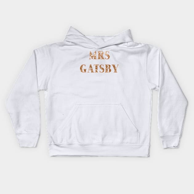 Mrs Gatsby - golden glitter Kids Hoodie by RoseAesthetic